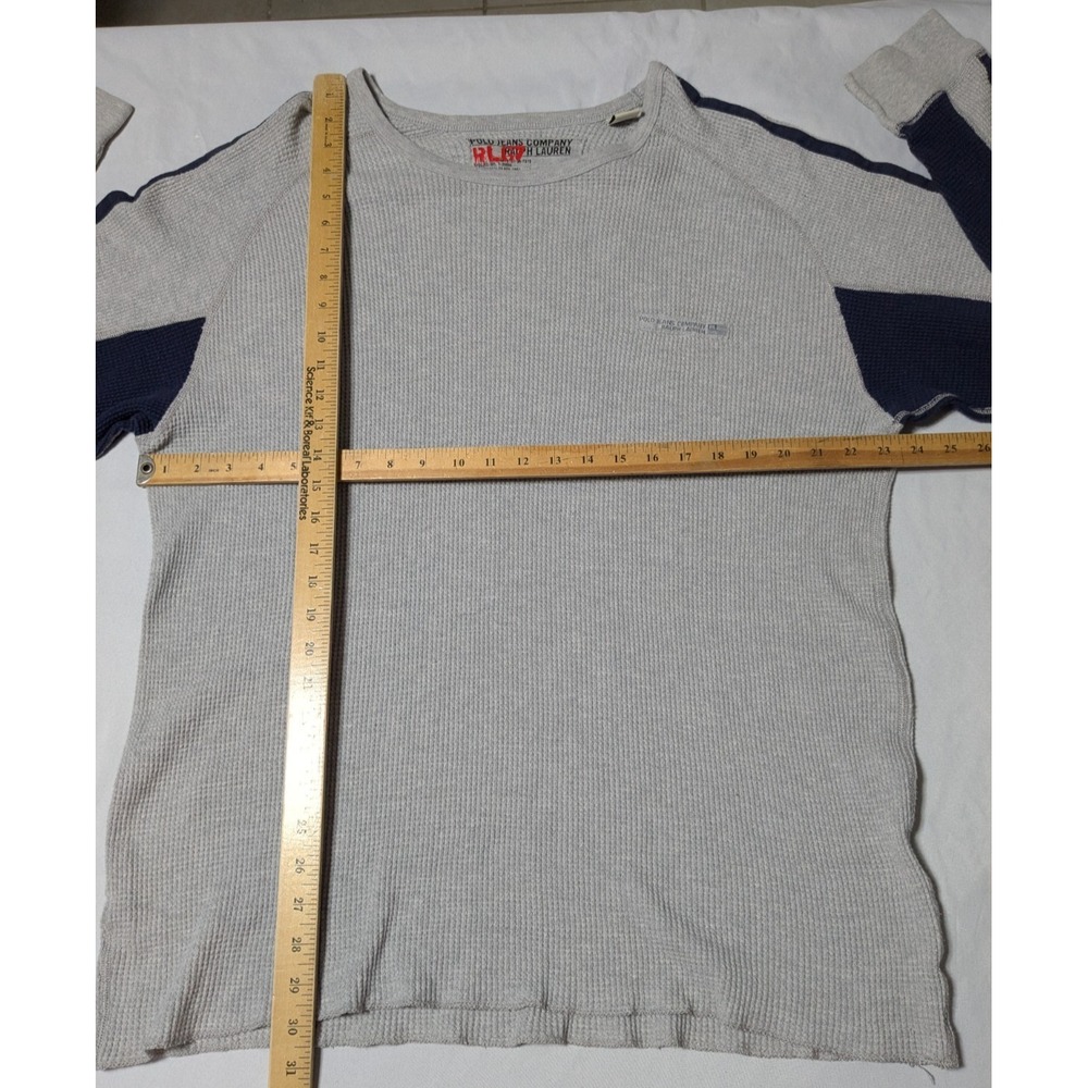 VTG POLO JEANS CO RALPH LAUREN Military Surplus Gray Thermal Shirt - Men 2XL - Picture 8 of 16